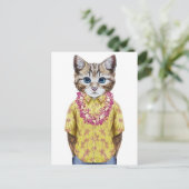 Hawaiian Kitty Cat Briefkaart (Staand voorkant)