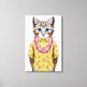 Hawaiian Kitty Cat Canvas Afdruk (Voorkant)