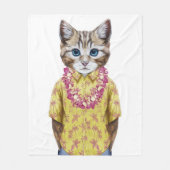 Hawaiian Kitty Cat Fleece Deken (Voorkant)