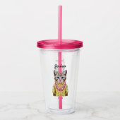 Hawaiian Kitty Cat | Jouw namen toevoegen Acryl Drinkbeker (Voorkant)