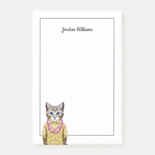 Hawaiian Kitty Cat | Jouw namen toevoegen Post-it® Notes (Voorkant)