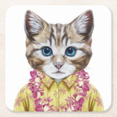 Hawaiian Kitty Cat Kartonnen Onderzetters (Voorkant)