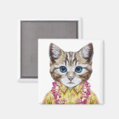 Hawaiian Kitty Cat Magneet (Voorkant / Achterkant)