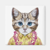 Hawaiian Kitty Cat Magneet (Voorkant)