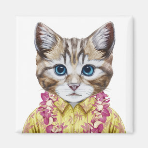 Hawaiian Kitty Cat Magneet