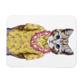 Hawaiian Kitty Cat Magneet (Horizontaal)