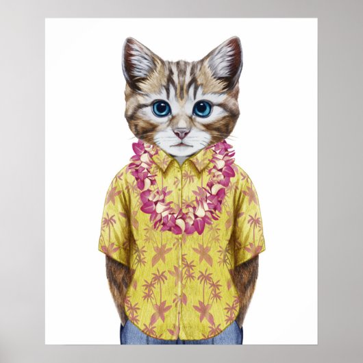 Hawaiian Kitty Cat Poster (Voorkant)