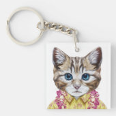 Hawaiian Kitty Cat Sleutelhanger (Voorkant)