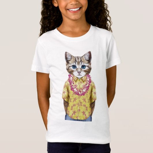 Hawaiian Kitty Cat T-shirt (Voorkant)
