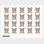 Hawaiian Kitty Cat Vierkante Sticker (Vel)
