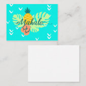 Hawaiian Kleurrijk Strand Mahalo Ananas Monstera Notitiekaartje (Voorkant / Achterkant)