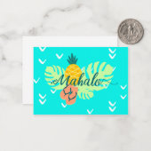 Hawaiian Kleurrijk Strand Mahalo Ananas Monstera Notitiekaartje (Voorkant / Achterkant in situ)
