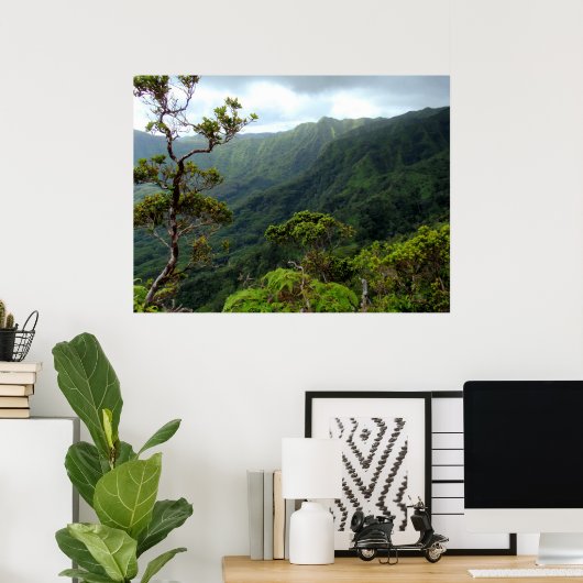 Hawaiian Koolau Mountains Poster (Thuiskantoor)