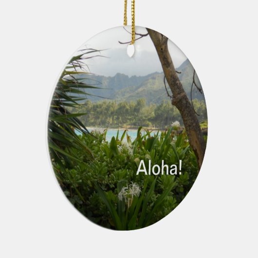 Hawaiian Lagoon kerstversier Keramisch Ornament (Rechts)