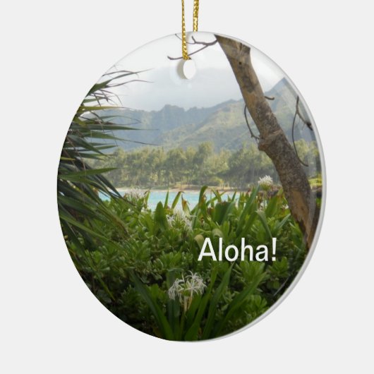 Hawaiian Lagoon kerstversier Keramisch Ornament (Links)