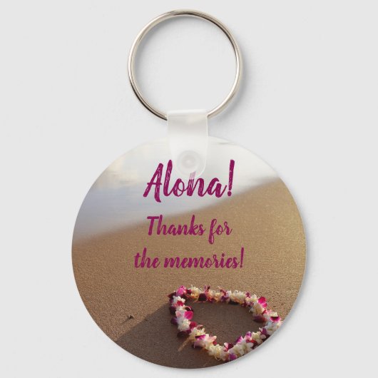 Hawaiian Lei Aloha! Button Sleutelhanger (Voorkant)