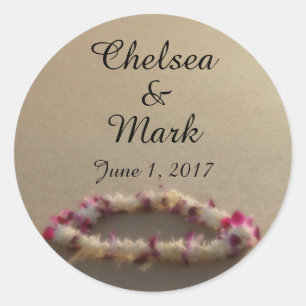 Hawaiian Lei Beach Bruiloft Stickers