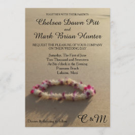Hawaiian Lei Beach Huwelijksuitnodiging Kaart