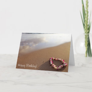 Hawaiian Lei & Beach Verjaardag Kaart
