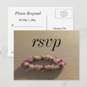 Hawaiian Lei Beach Wedding RSVP Uitnodiging Briefkaart (Voorkant / Achterkant)