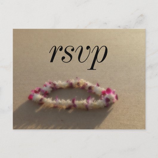 Hawaiian Lei Beach Wedding RSVP Uitnodiging Briefkaart (Voorkant)