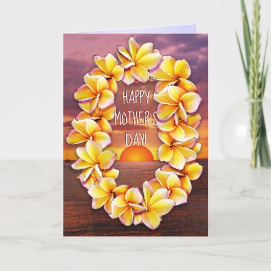 Hawaiian Lei met aanpasbare tekst-Moederdag Kaart (Voorkant)