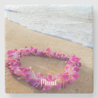 Hawaiian Lei op Sandy Beach Stenen Onderzetter