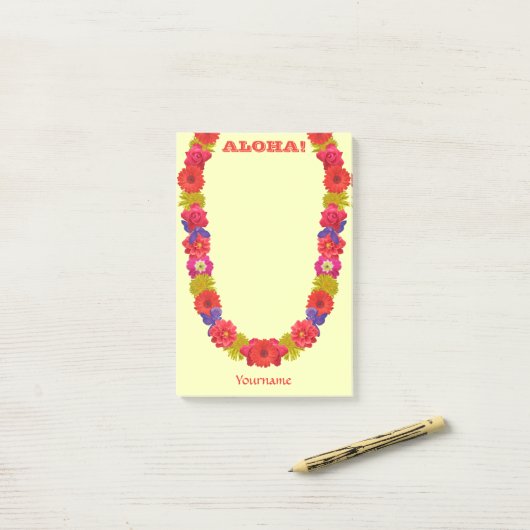 Hawaiian Lei Post-it Notes (Op bureau)