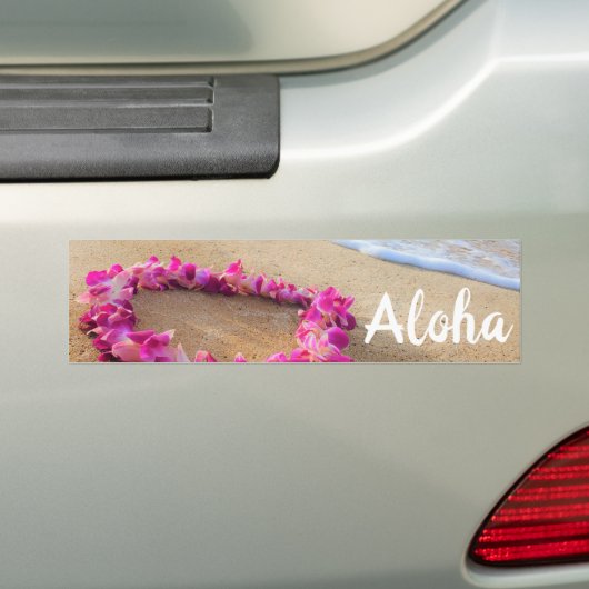 Hawaiian Lei Sandy Beach Aloha Bumpersticker (Op auto)