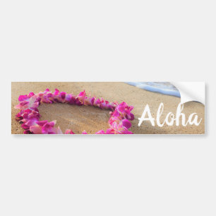 Hawaiian Lei Sandy Beach Aloha Bumpersticker