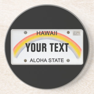 () Hawaiian Licence Bord Zandsteen Onderzetter