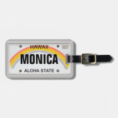 Hawaiian License Bord met jouw naam Bagagelabel (Voorkant horizontaal)