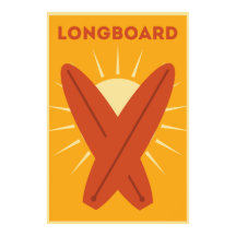 Hawaiian Longboard Surfboard  Retro