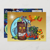 Hawaiian Luau Aankondigingskaart (Voorkant / Achterkant)