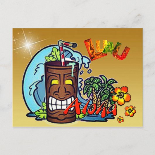 Hawaiian Luau Aankondigingskaart (Voorkant)