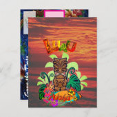Hawaiian Luau Aankondigingskaart (Voorkant / Achterkant)