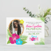 Hawaiian Luau Afstuderen 2 Foto aankondiging (Staand voorkant)