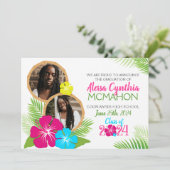 Hawaiian Luau Afstuderen 3 Foto aankondiging (Staand voorkant)