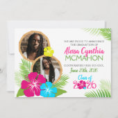 Hawaiian Luau Afstuderen 3 Foto aankondiging (Voorkant)