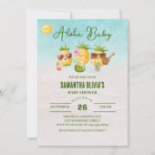 Hawaiian Luau Aloha Pineapple Baby shower Kaart (Voorkant)