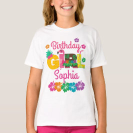 Hawaiian Luau Birthday Girl Summer T-shirt