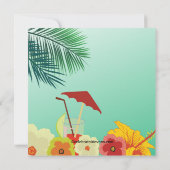 Hawaiian Luau Birthday Party Invitation Kaart (Achterkant)