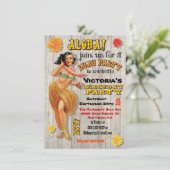 Hawaiian Luau Birthday Party Invitations Kaart (Staand voorkant)