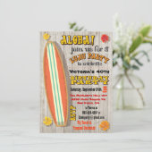 Hawaiian Luau Birthday Party Invitations Kaart (Staand voorkant)