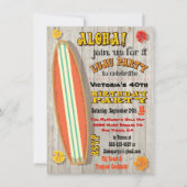 Hawaiian Luau Birthday Party Invitations Kaart (Voorkant)