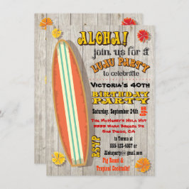 Hawaiian Luau Birthday Party Invitations Kaart