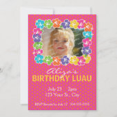 Hawaiian Luau Birthday Party Kaart (Voorkant)