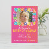 Hawaiian Luau Birthday Party Kaart (Staand voorkant)