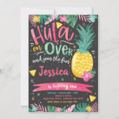 Hawaiian Luau Birthday Party Pineapple Luau Pool Kaart (Voorkant)