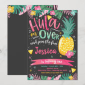 Hawaiian Luau Birthday Party Pineapple Luau Pool Kaart (Voorkant / Achterkant)